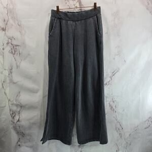 Anthropologie Sweatpants Womens XS Gray Wide Leg Burn Out Slit Daily Practice